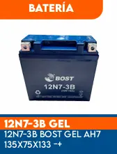 BATERIA 12N7-3B BOST GEL AH7 135X75X133 - +
