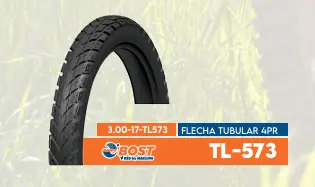 Llanta Bost 3.00-17 Pista Tobular 4PR
